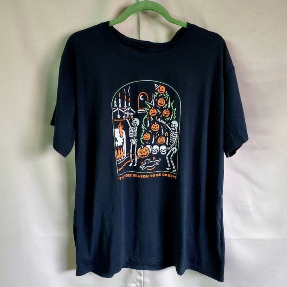 Tis The Season to Be Creepy Funny Men's Shirt sz L